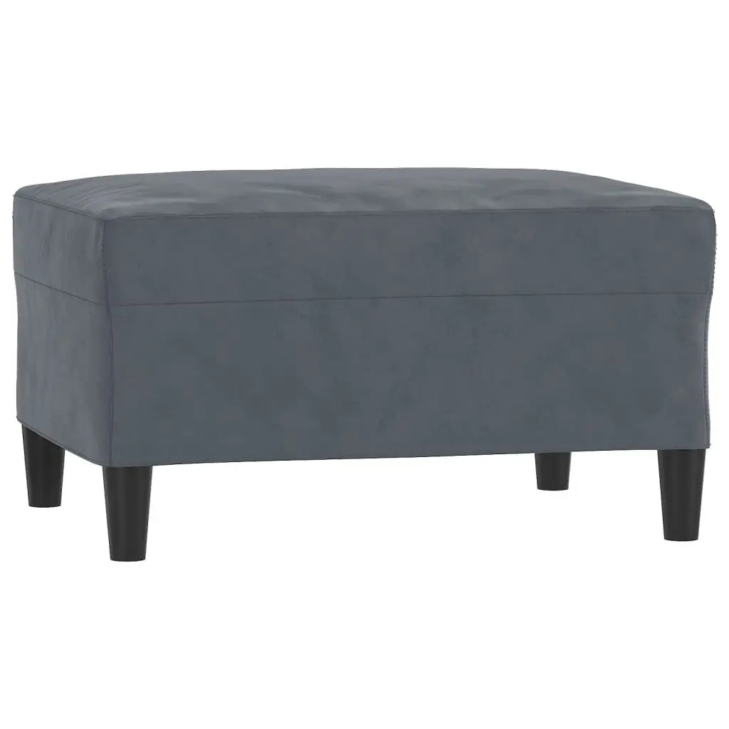 4 Piece Sofa Set Grey Velvet with Pillows Footstool Living Room Furniture