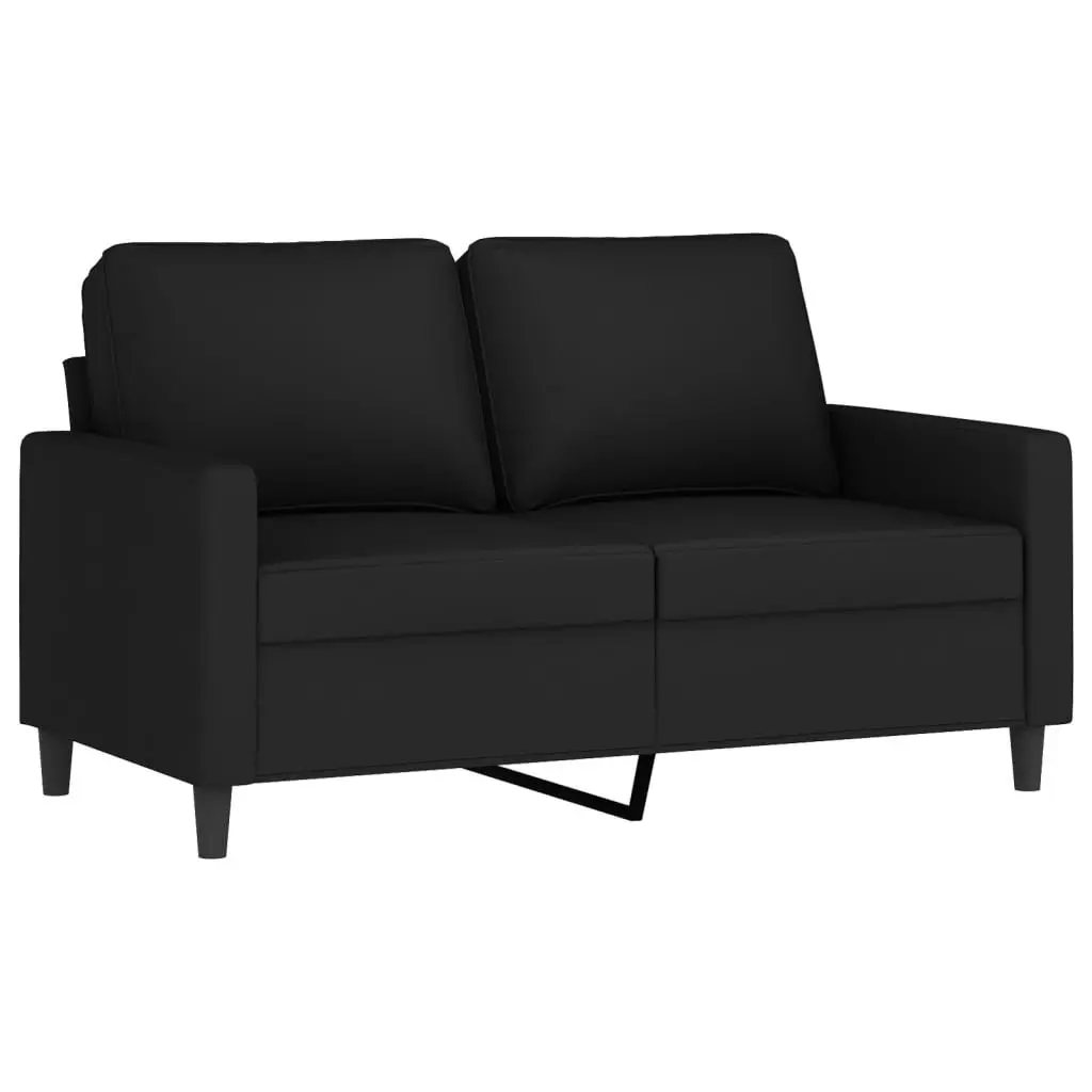4 Piece Sofa Set Black Velvet with Pillows Footstool Living Room Furniture