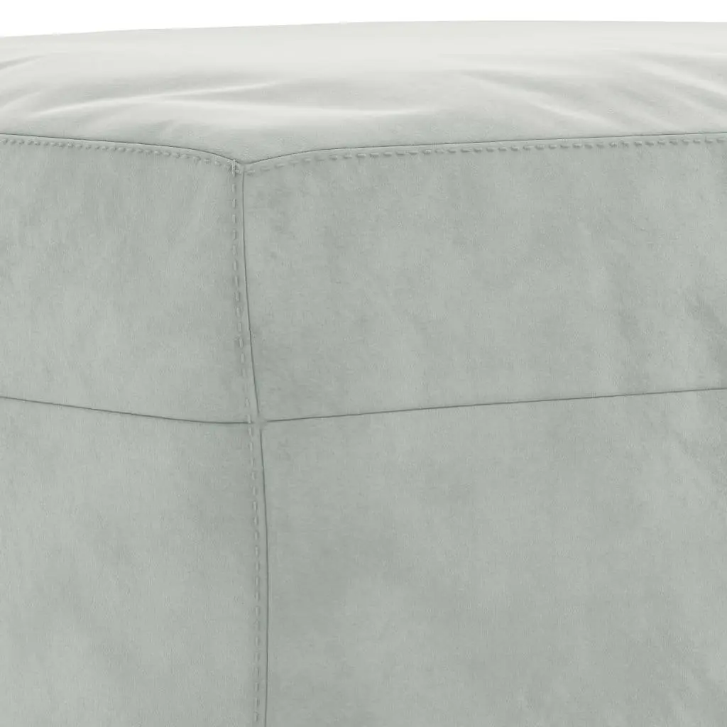 3 Piece Sofa Set Grey Velvet Living Room Furniture Couch with Footstool