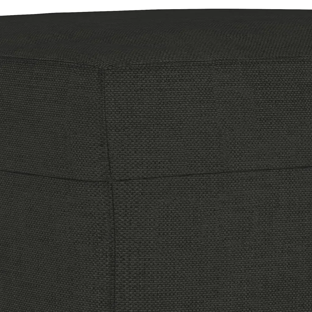 4 Piece Sofa Set with Cushions Footstool Black Fabric Living Room Seating