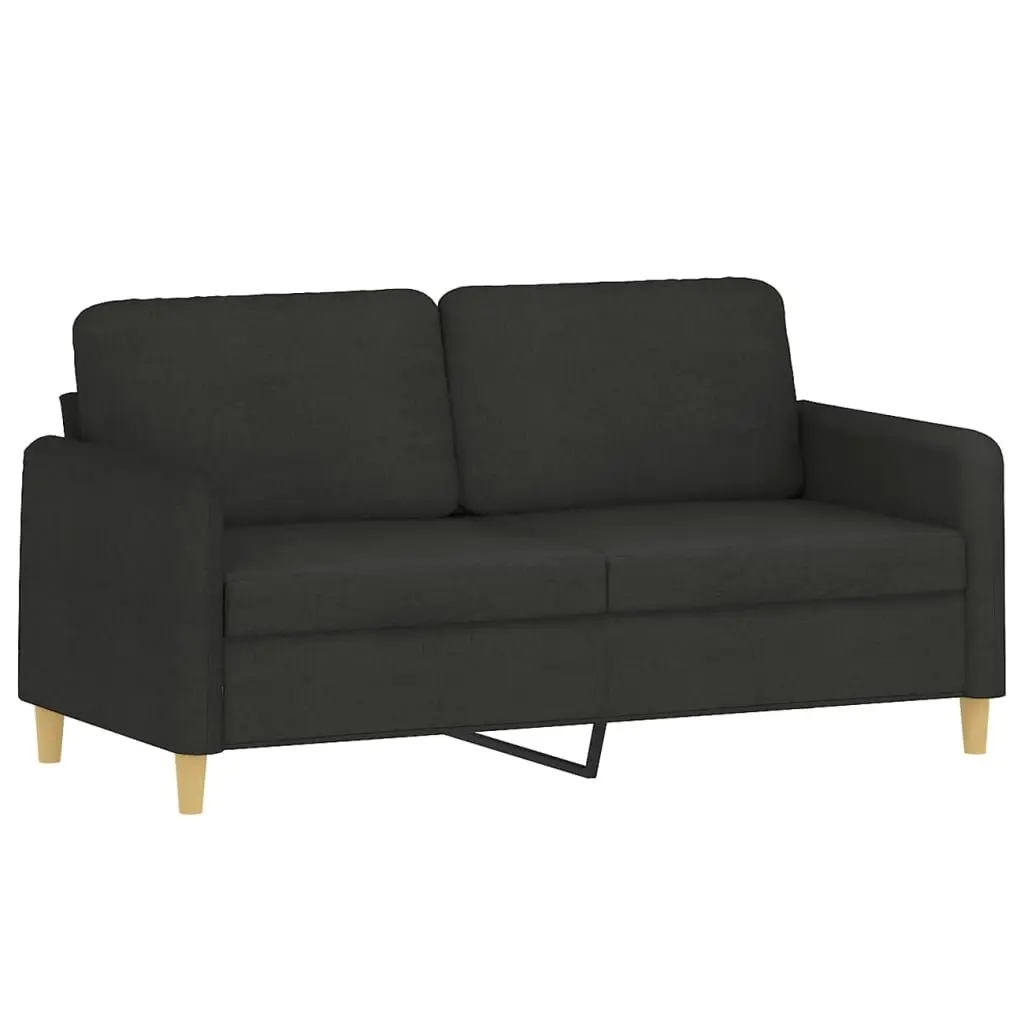 3 Piece Sofa Set with Cushions Black Fabric Living Room Sectional Lounge Suite