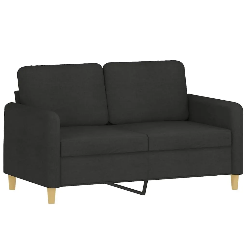 3 Piece Sofa Set with Cushions Black Fabric Living Room Sectional Lounge Suite