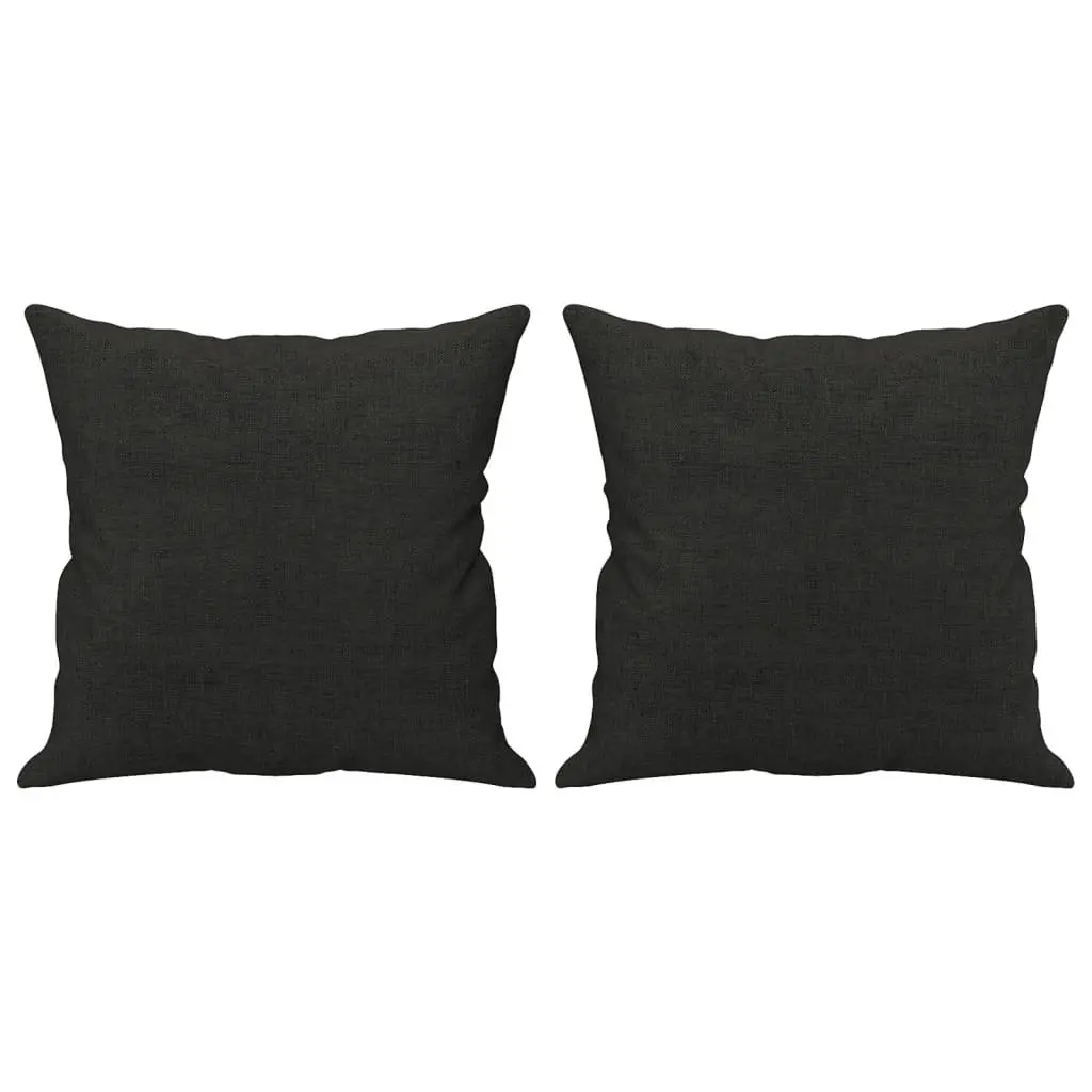 2 Piece Sofa Set Black Fabric Couch Durable Upholstery Living Room Furniture
