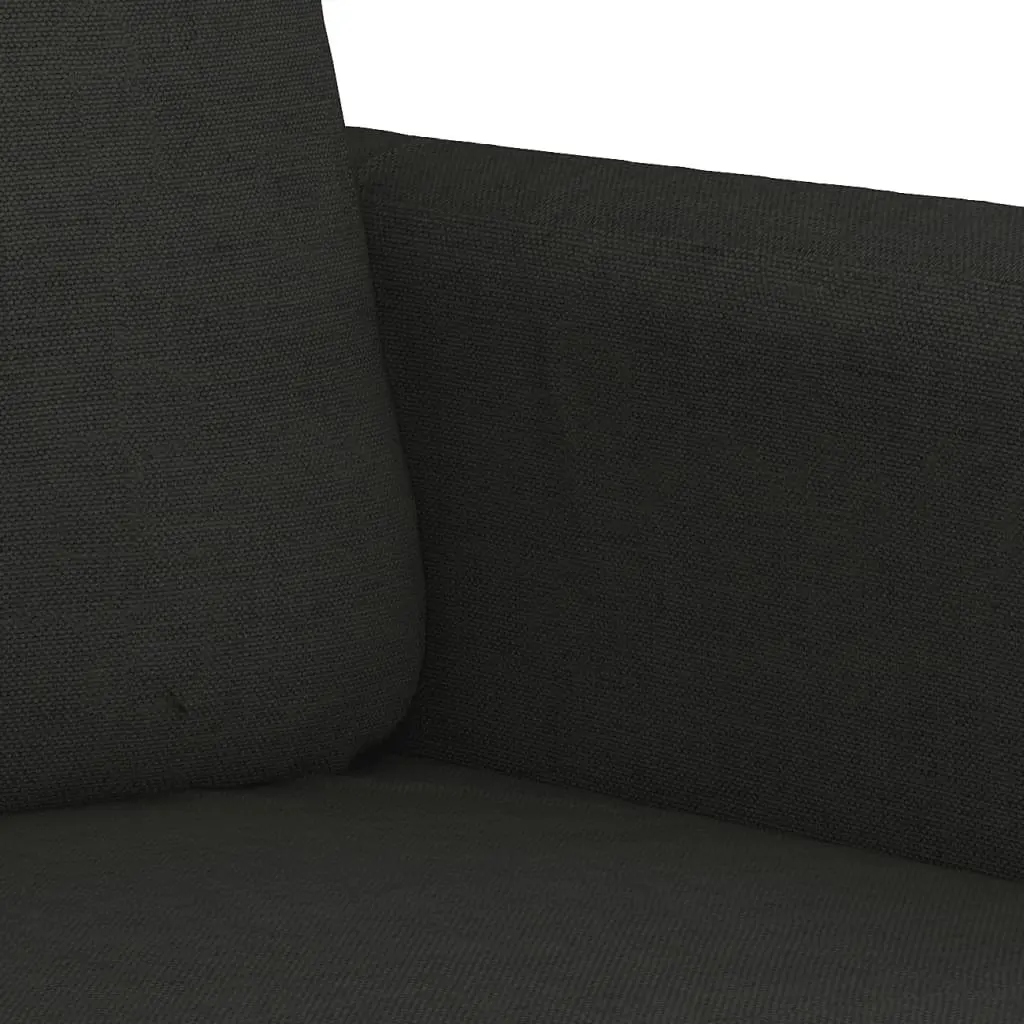 2 Piece Sofa Set Black Fabric Couch Durable Upholstery Living Room Furniture