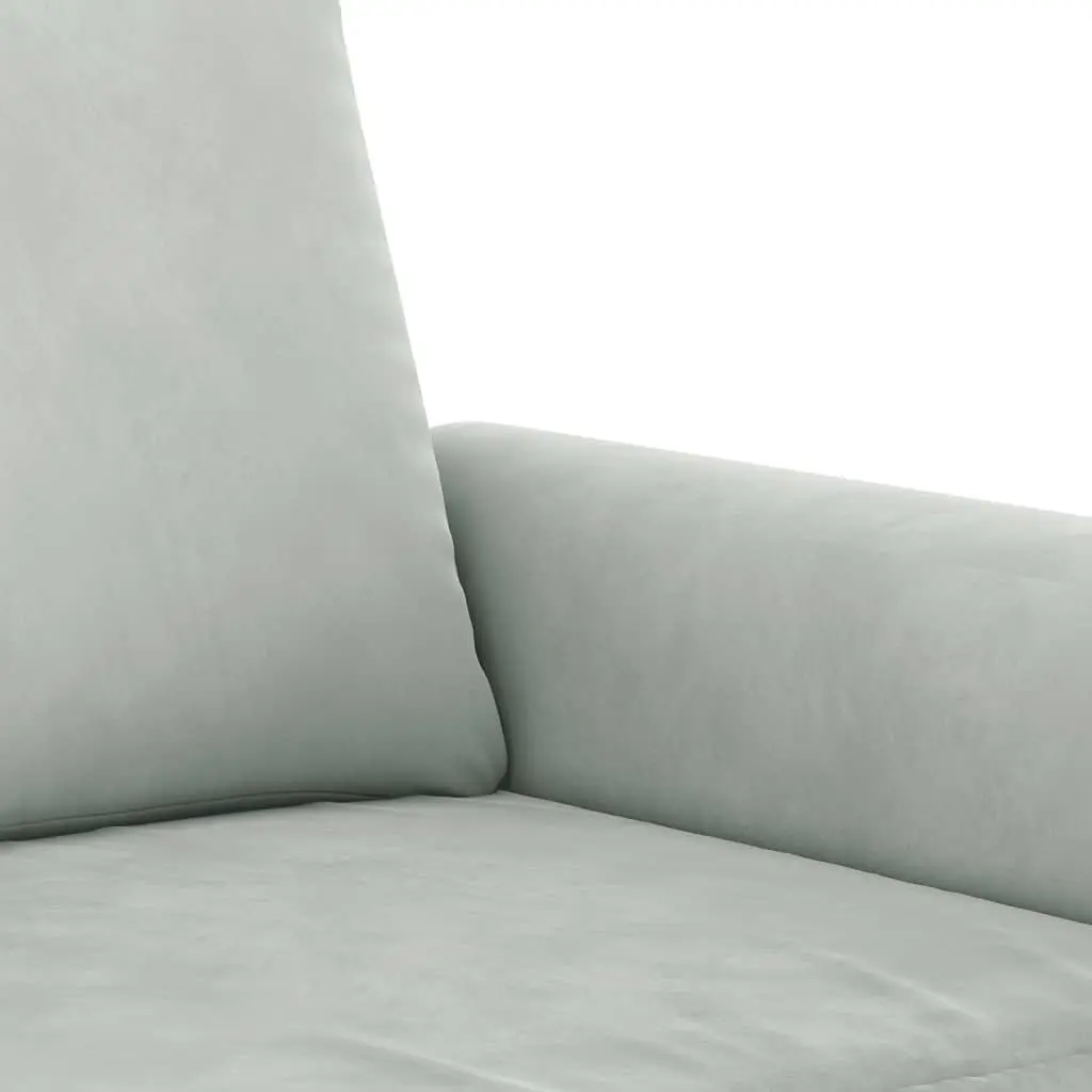 3 Piece Sofa Set Grey Velvet Lounge Suite Cushioned Armchair Couch Living Room
