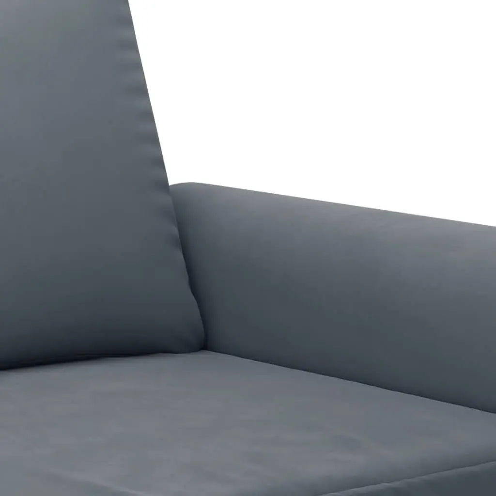 2 Piece Sofa Set Velvet Upholstery Grey with Throw Pillows