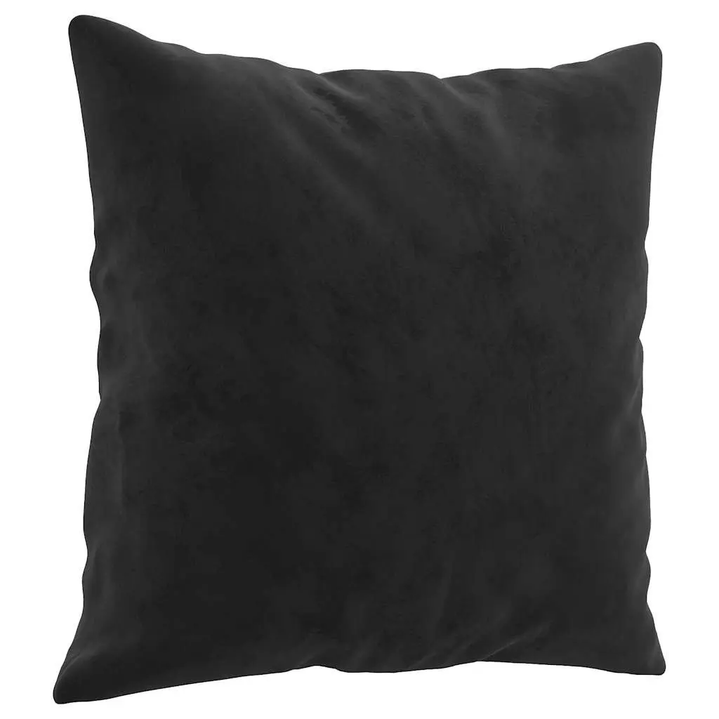 Sofa Set Soft Velvet Black 2 Piece Living Room Furniture Couch with Pillows
