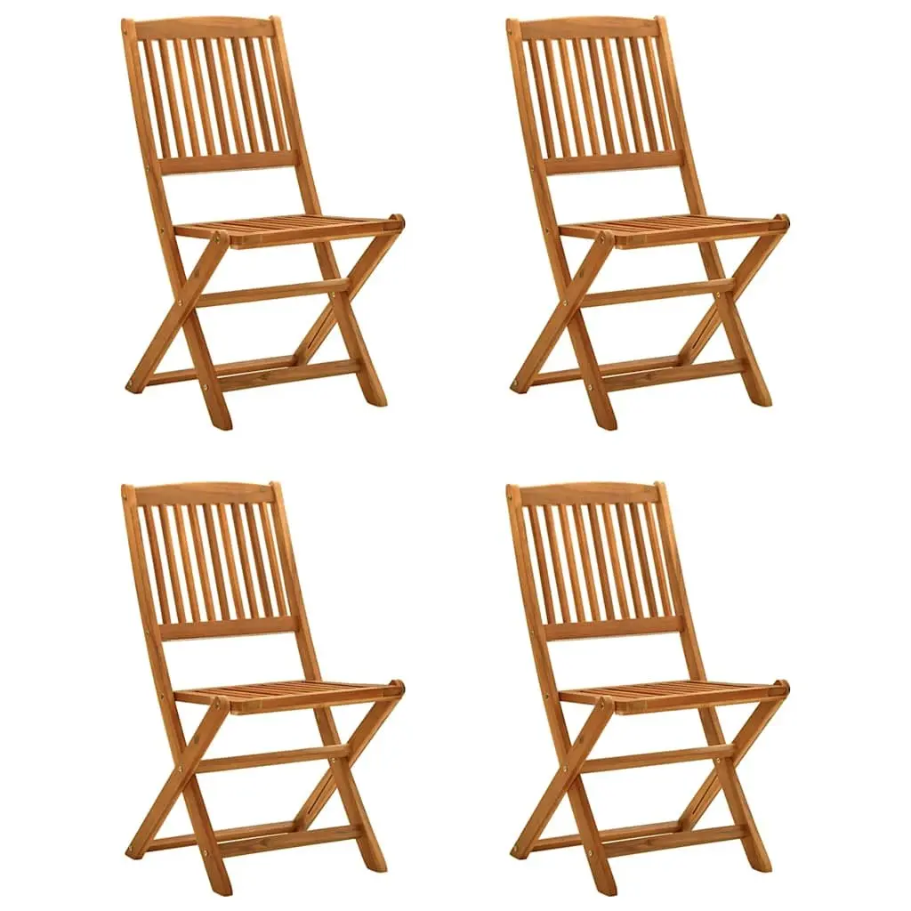 5 Piece Garden Dining Set Solid Acacia Wood Outdoor Furniture Folding Table