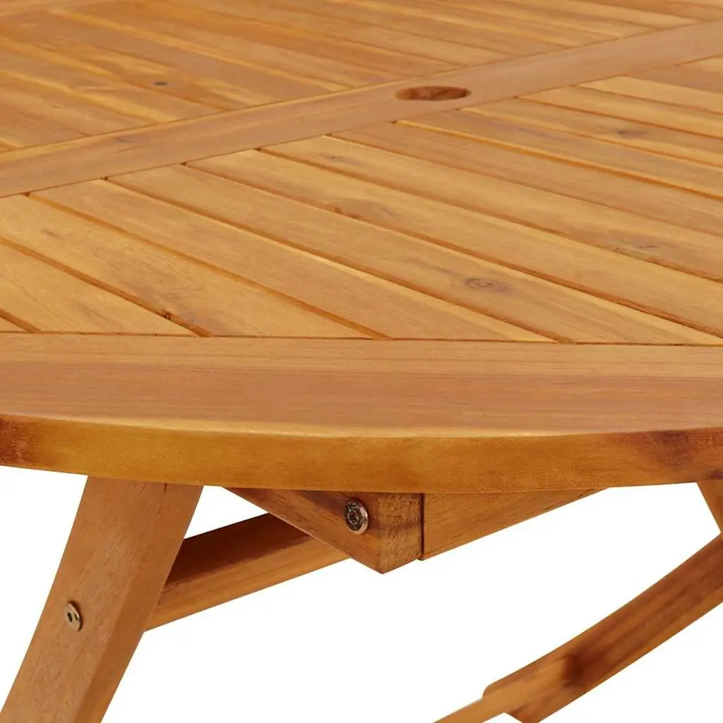 5 Piece Garden Dining Set Solid Acacia Wood Outdoor Furniture Folding Table