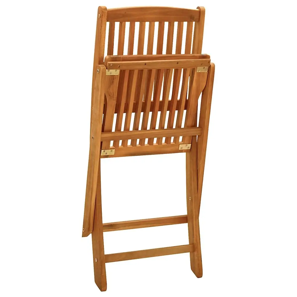 5 Piece Garden Dining Set Solid Acacia Wood Outdoor Furniture Folding Table