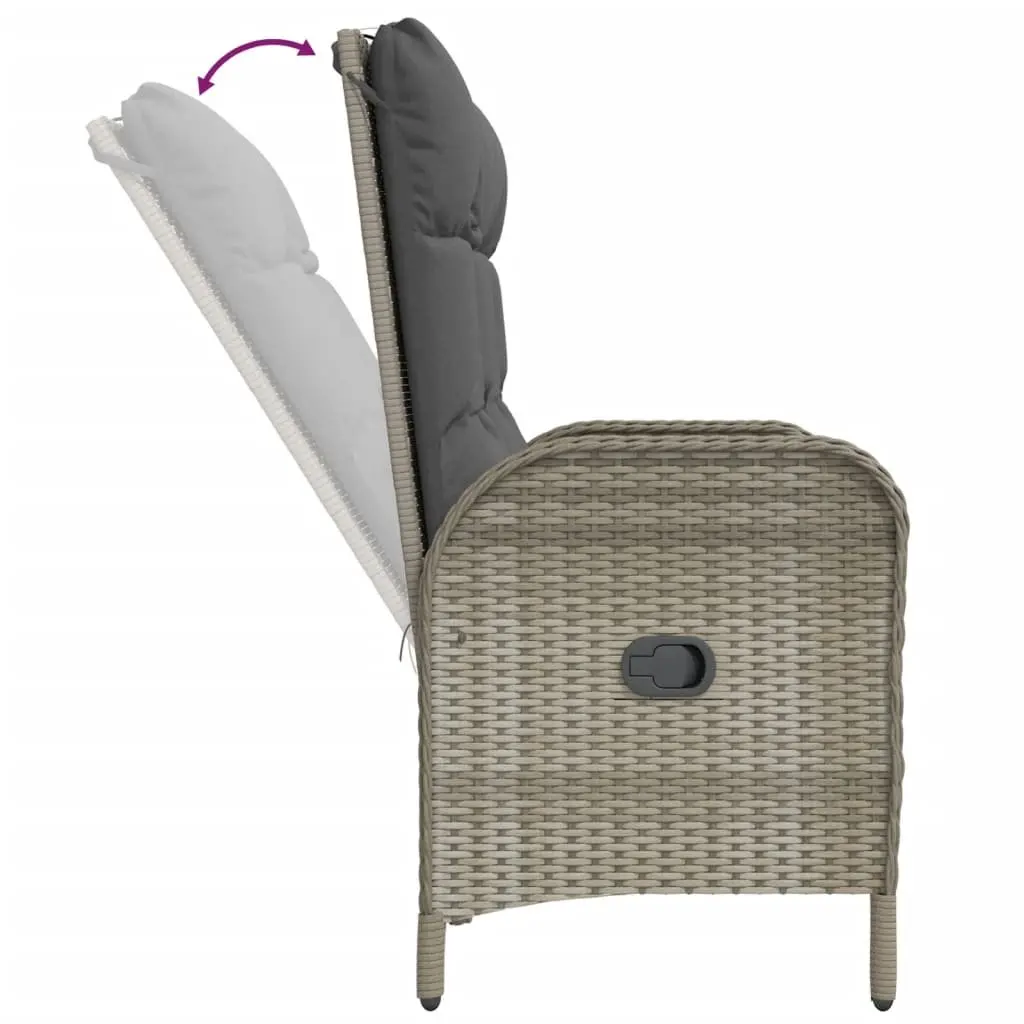 Garden Dining Set 4 Piece Outdoor Furniture Grey Poly Rattan Table Chairs Bench
