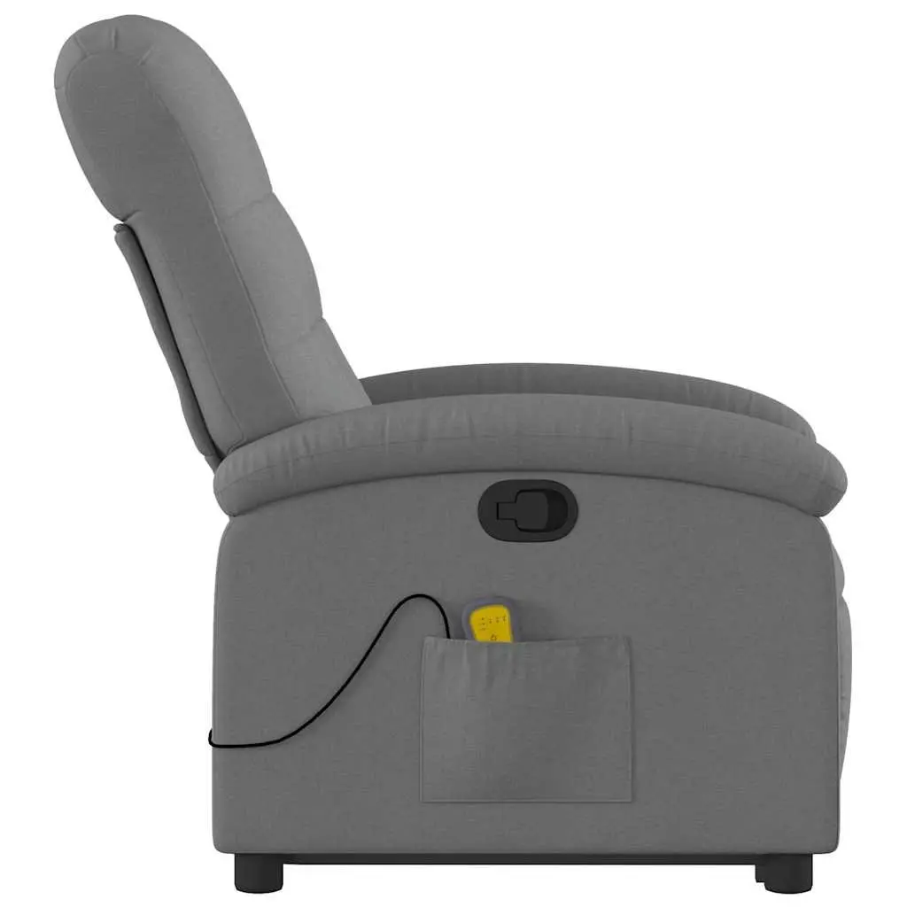 Electric Massage Recliner Chair Power Lift Grey Fabric