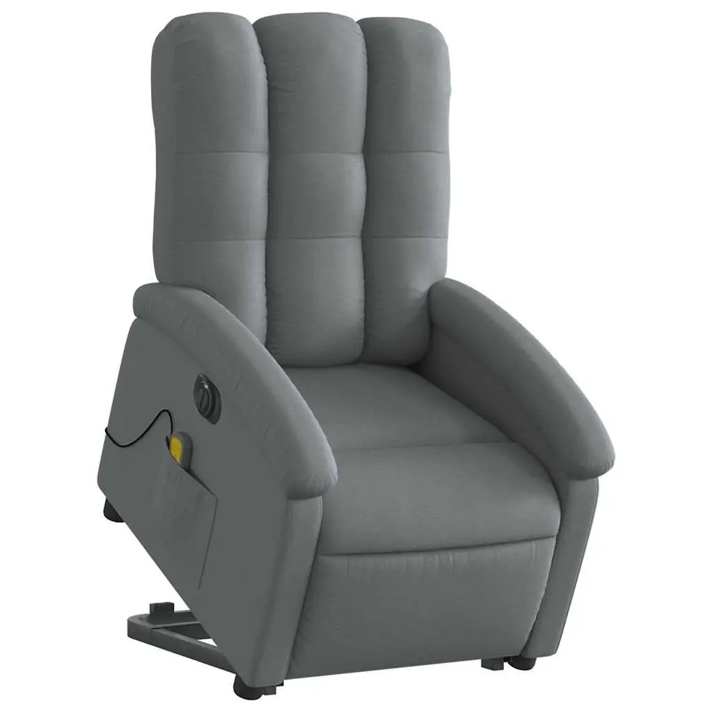 Electric Massage Recliner Chair Power Lift Grey Fabric 135 Degrees