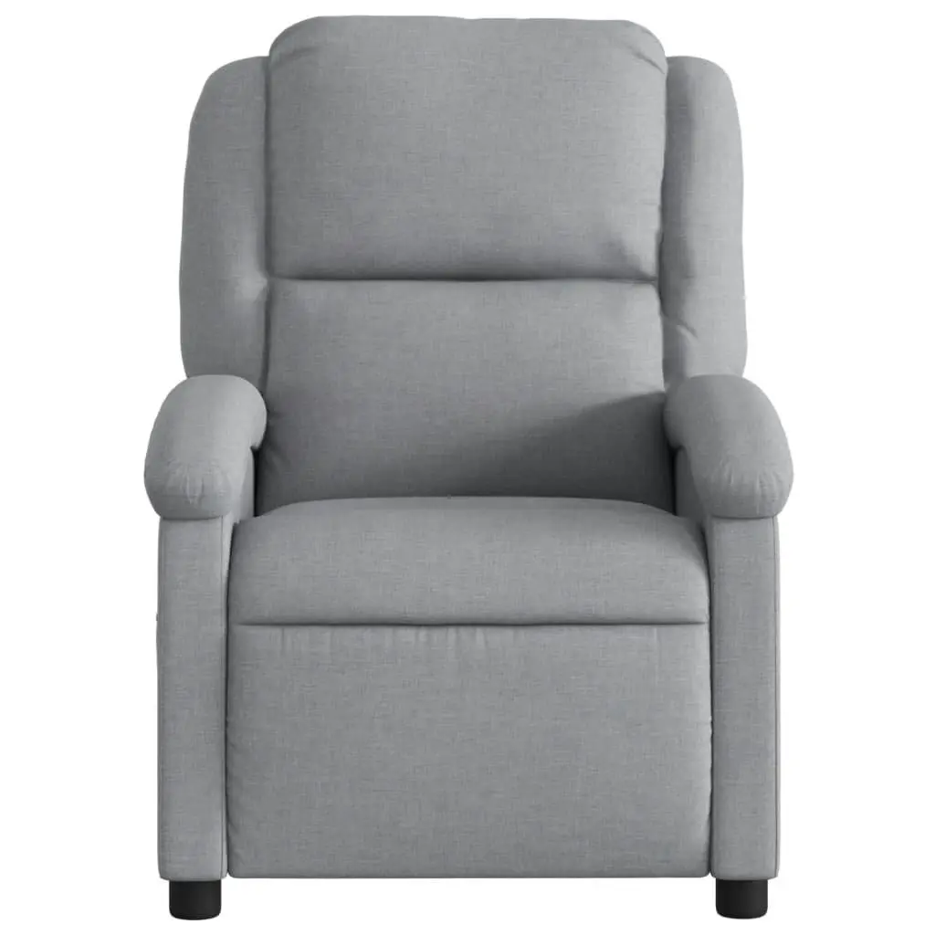 Massage Recliner Chair Manual Reclining Function Grey Fabric 6 Massage Points Vibration