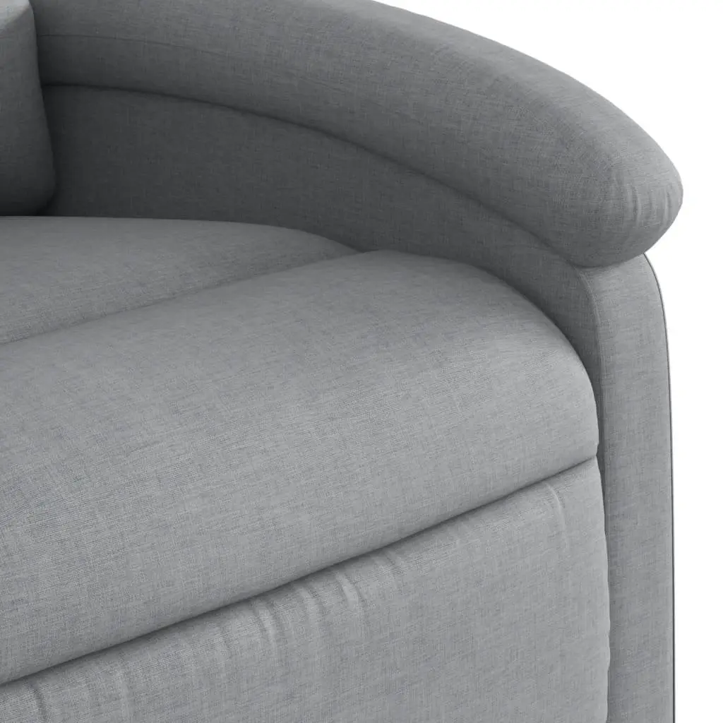 Massage Recliner Chair Manual Reclining Function Grey Fabric 6 Massage Points Vibration