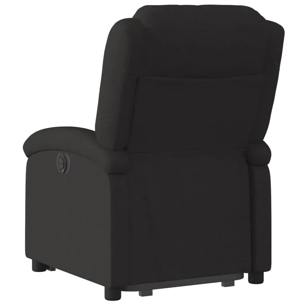 Stand Up Recliner Chair Electric Power Lift Manual Reclining Black Fabric