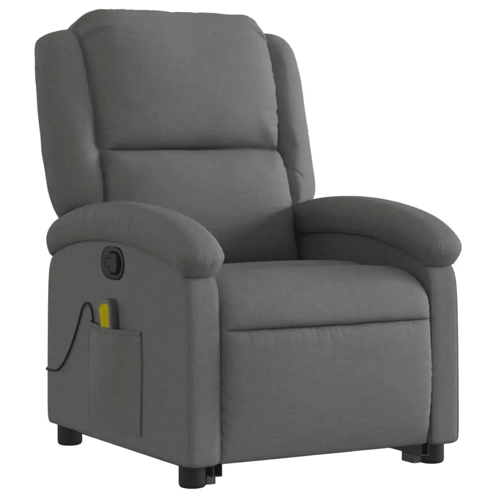 Electric Massage Recliner Chair Power Lift Grey Fabric