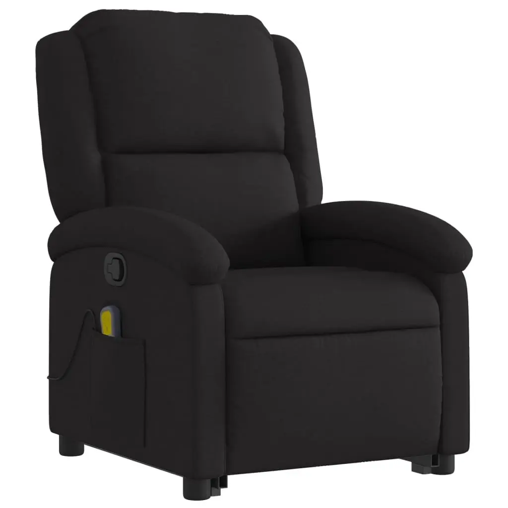 Electric Massage Recliner Chair with Power Lift Function Black Fabric