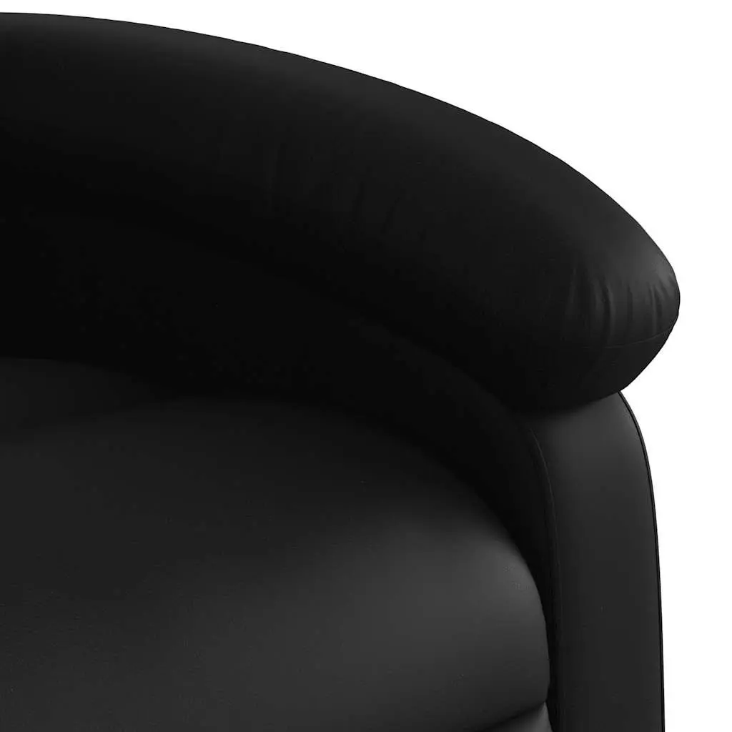 Massage Recliner Chair Manual Reclining Faux Leather Black Vibration