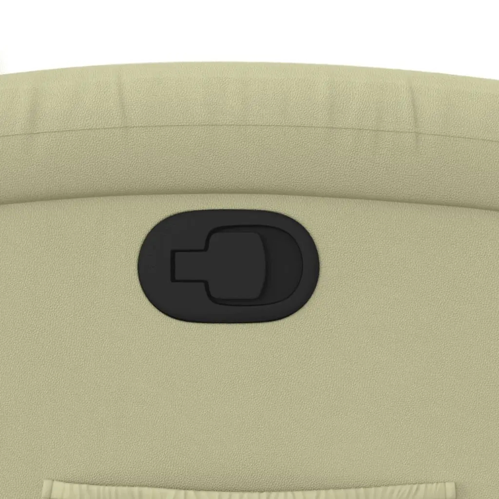 Recliner Chair Cream Leather Manual Recline Armchair Home Lounge Furniture