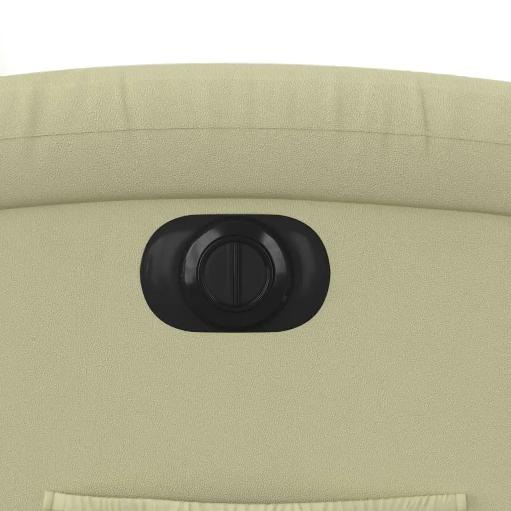 Electric Recliner Chair Adjustable Footrest Backrest Cream Leather