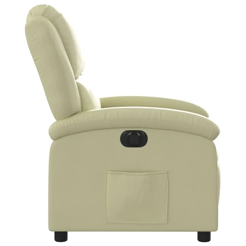 Electric Recliner Chair Adjustable Footrest Backrest Cream Leather