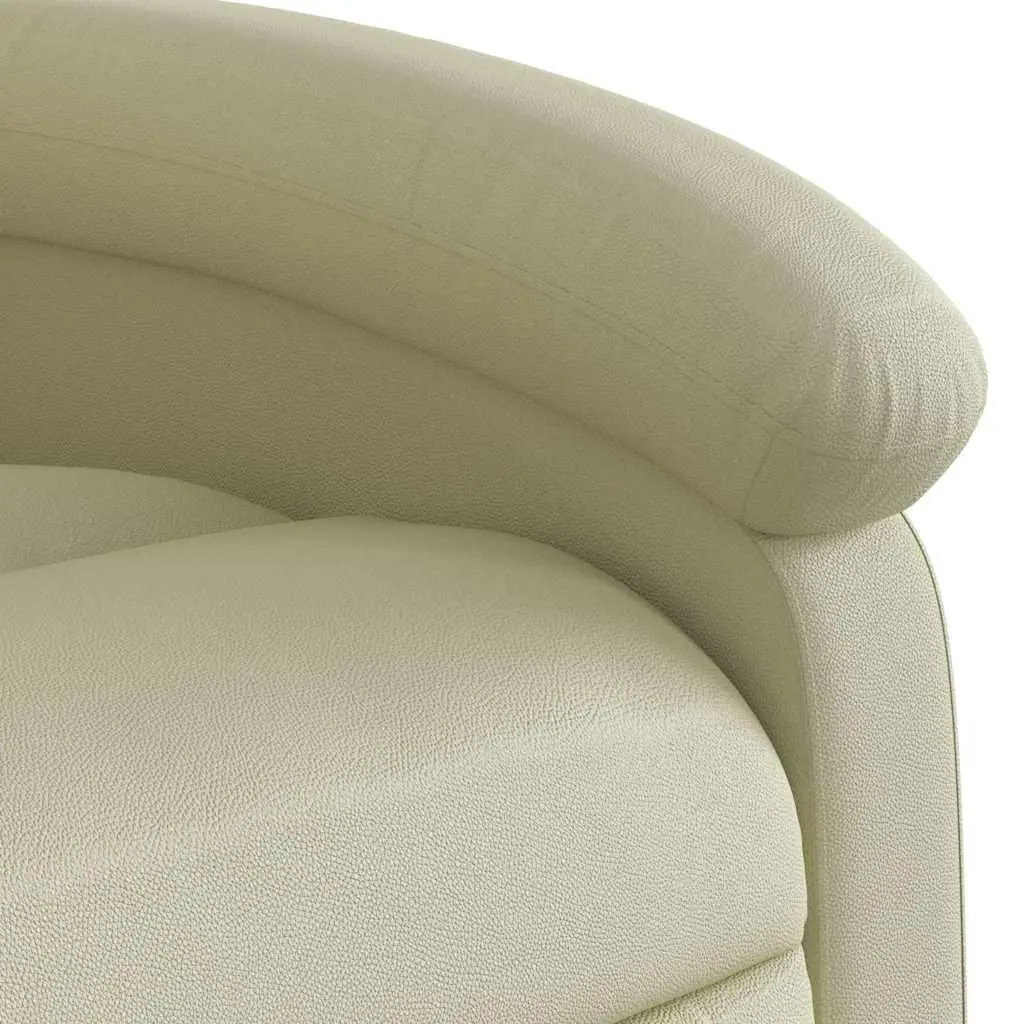 Stand Up Recliner Chair Power Lift Electric Cream Leather
