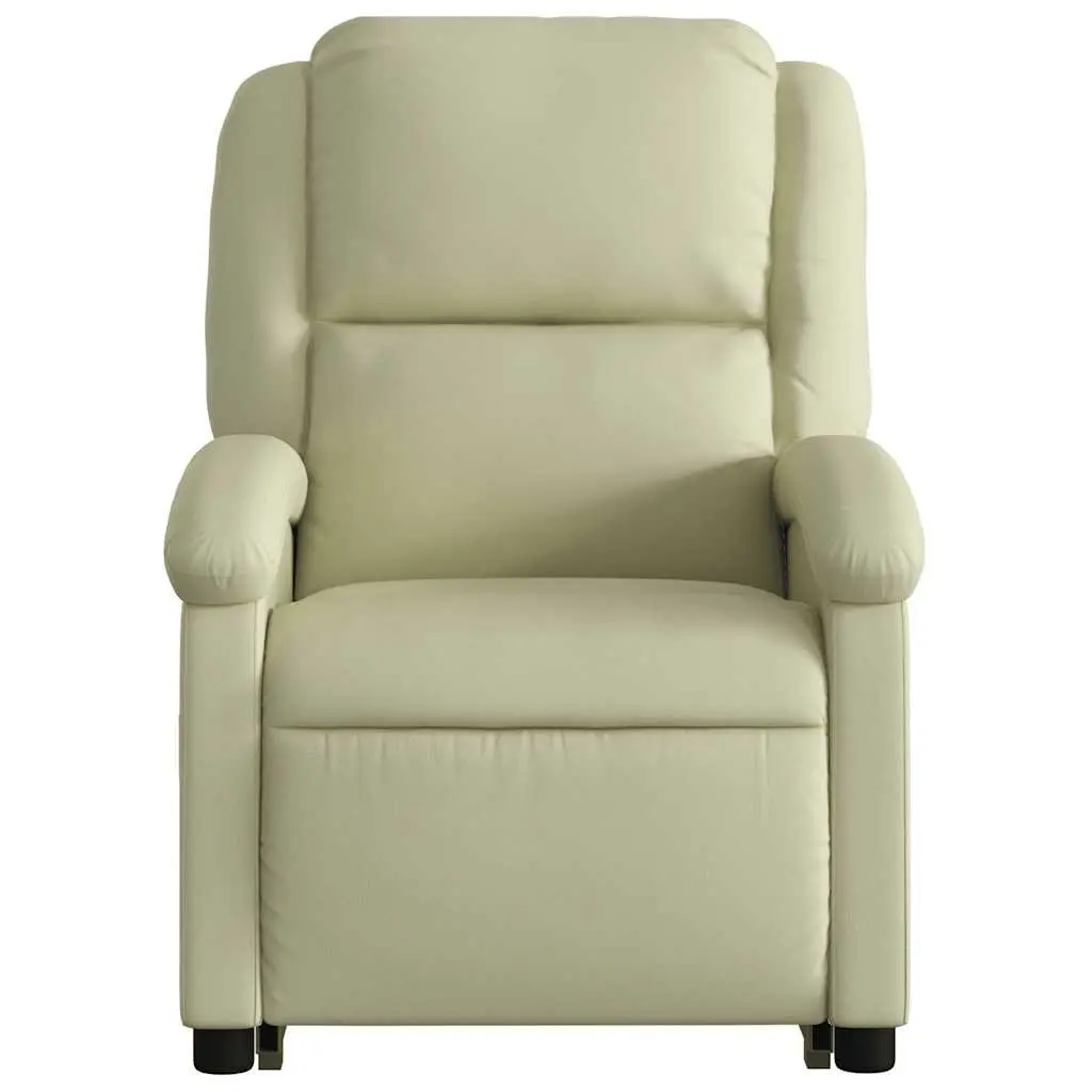Stand Up Recliner Chair Power Lift Electric Cream Leather