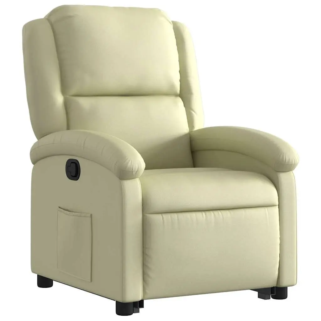 Stand Up Recliner Chair Power Lift Electric Cream Leather