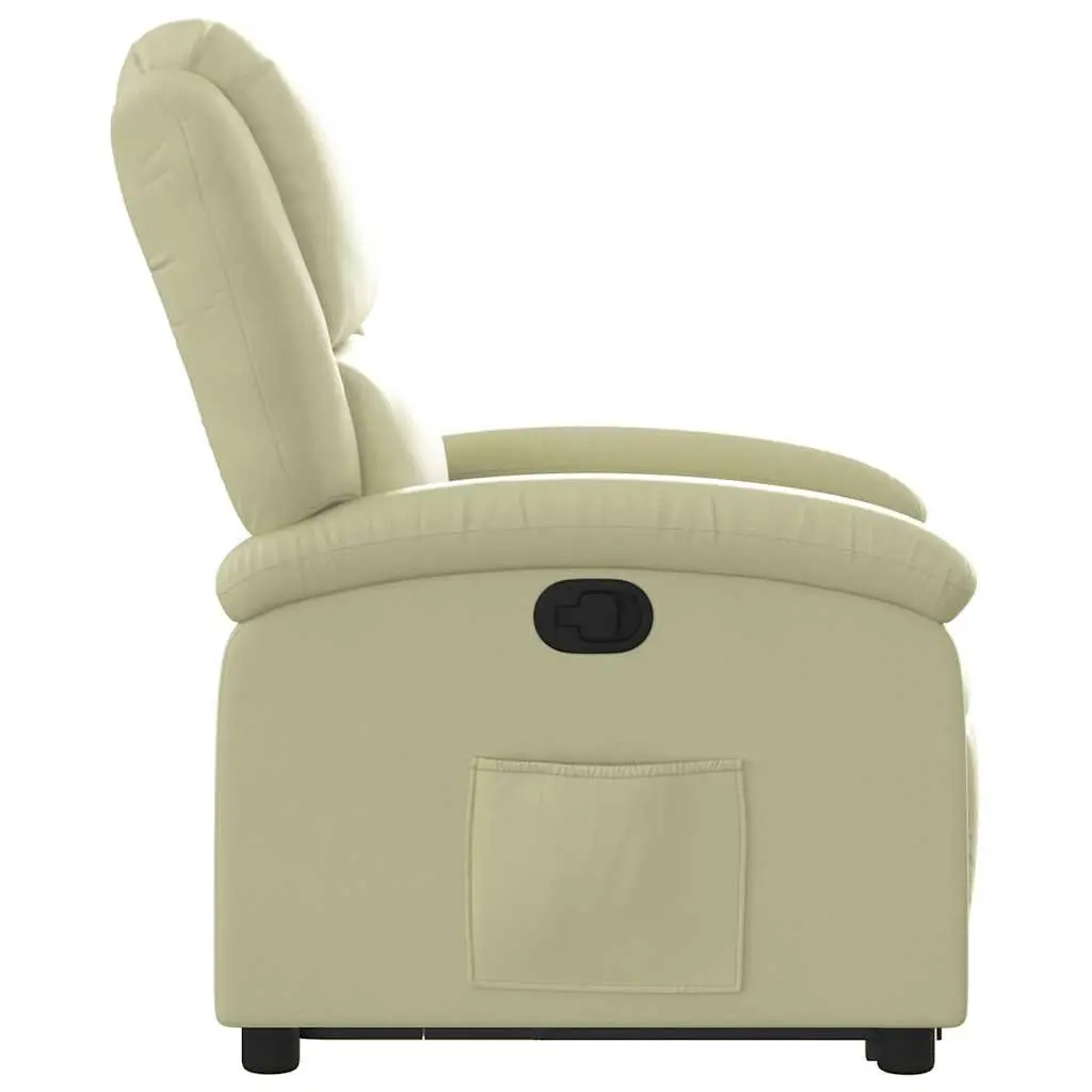 Stand Up Recliner Chair Power Lift Electric Cream Leather
