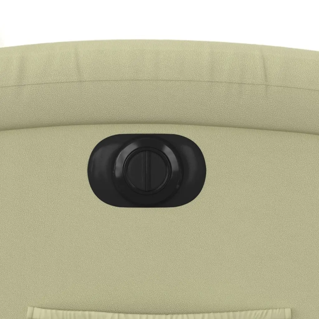 Electric Recliner Chair Power Lift Function Cream Leather