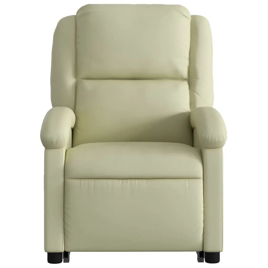 Electric Recliner Chair Power Lift Function Cream Leather