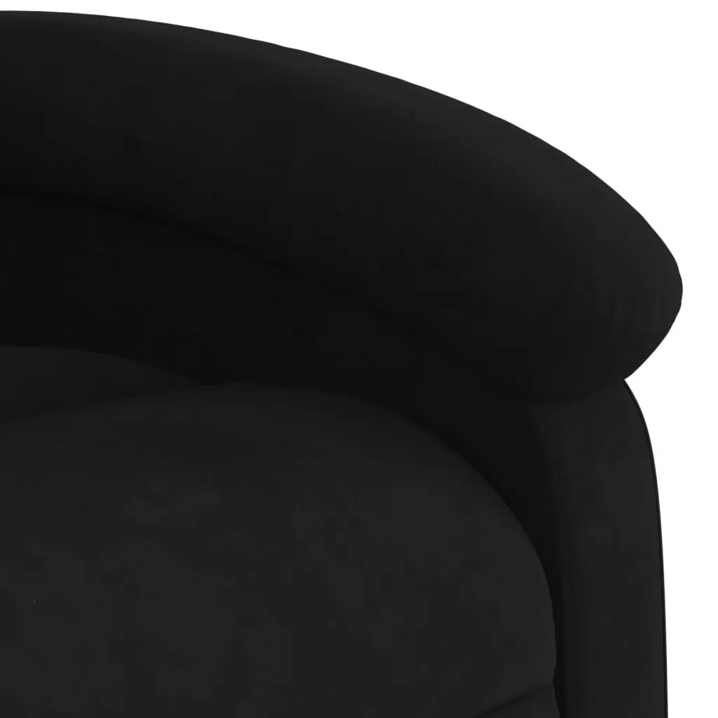 Electric Recliner Chair Velvet Black Auto Reclining Backrest Footrest