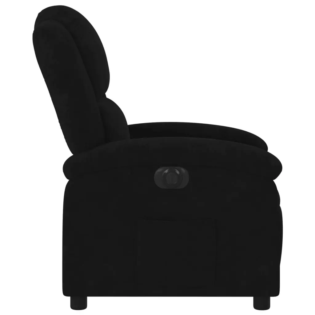 Electric Recliner Chair Velvet Black Auto Reclining Backrest Footrest