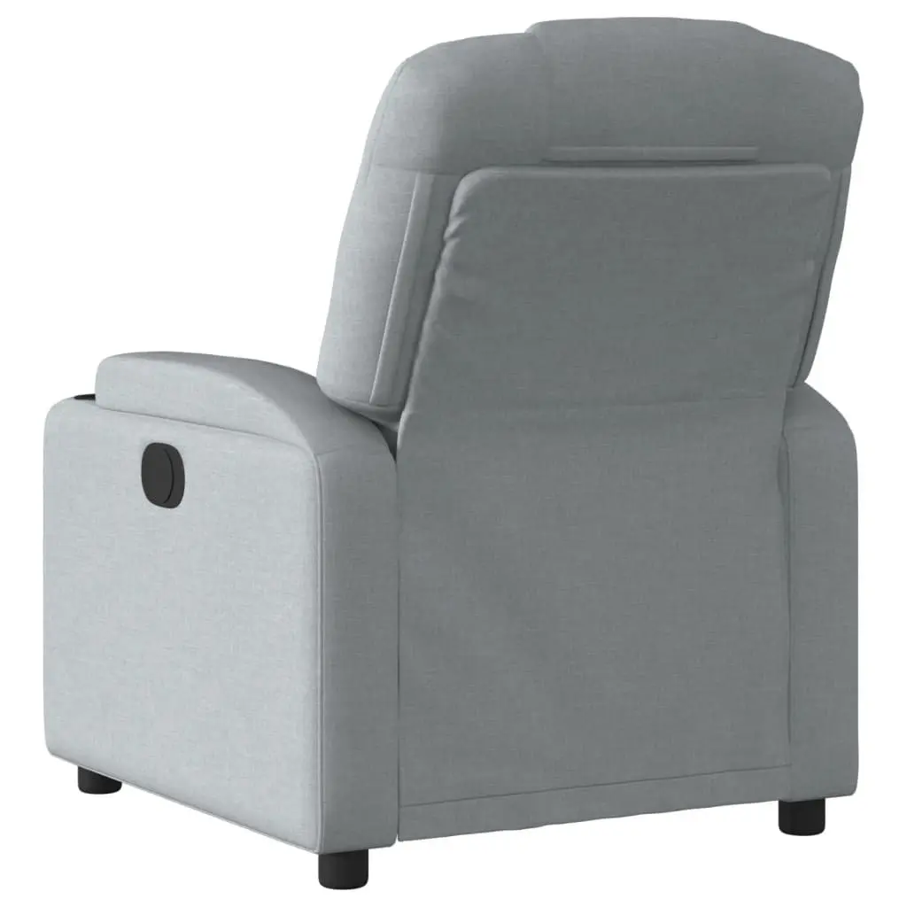 Recliner Chair Grey Fabric Manual Recline Armchair with Cup Holders Side Pocket