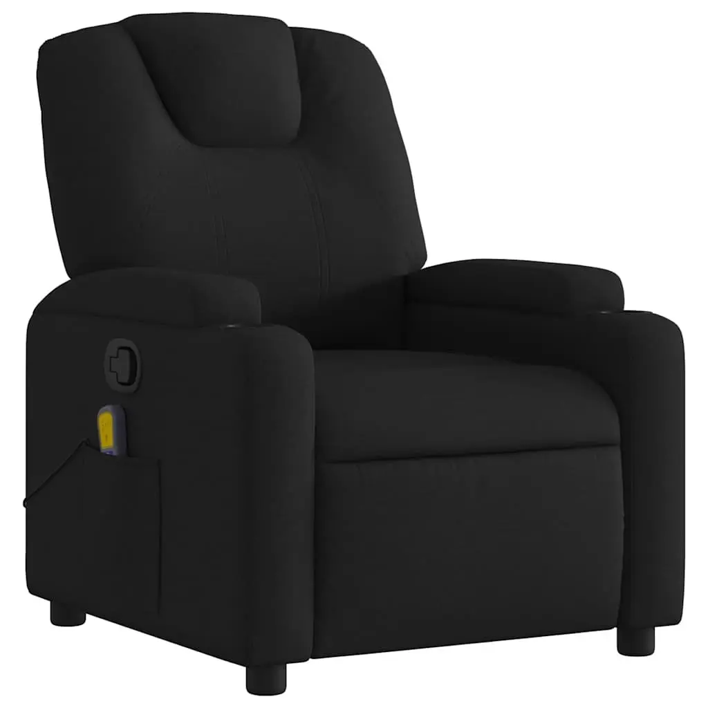 Massage Recliner Chair Manual Reclining 6 Massage Points Black Fabric