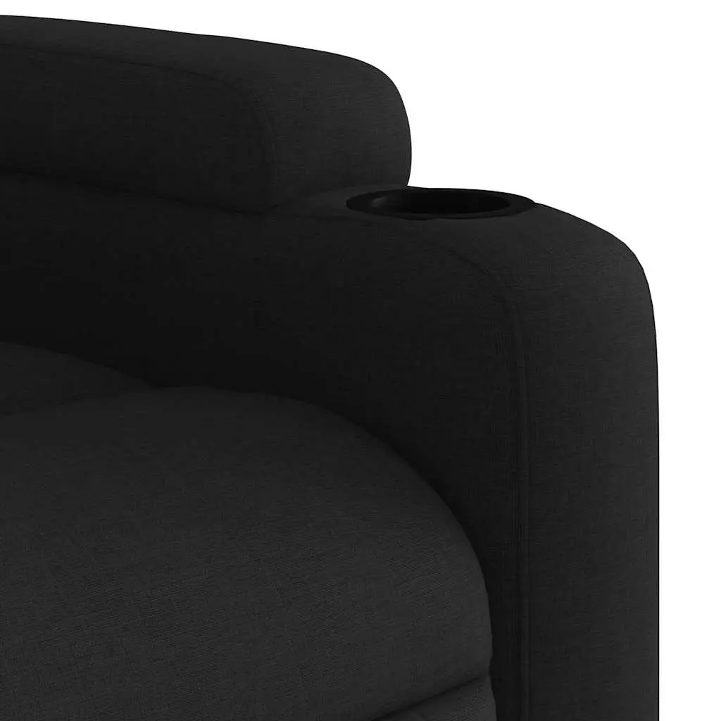 Massage Recliner Chair Manual Reclining 6 Massage Points Black Fabric
