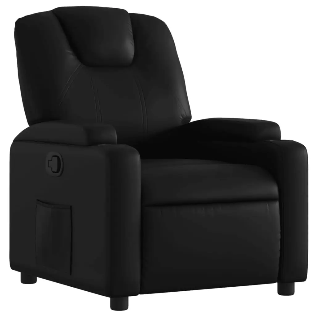 Recliner Chair Manual Reclining Armchair Adjustable Footrest Backrest Black Faux Leather