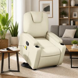 Stand Up Massage Recliner Chair Power Lift Manual Recline Vibration Armchair
