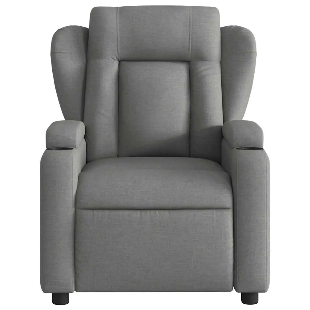 Electric Massage Recliner Chair Electric Reclining Function Grey Fabric