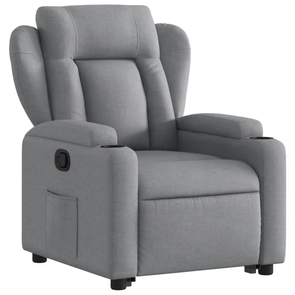Stand Up Recliner Chair Electric Power Lift Grey Fabric