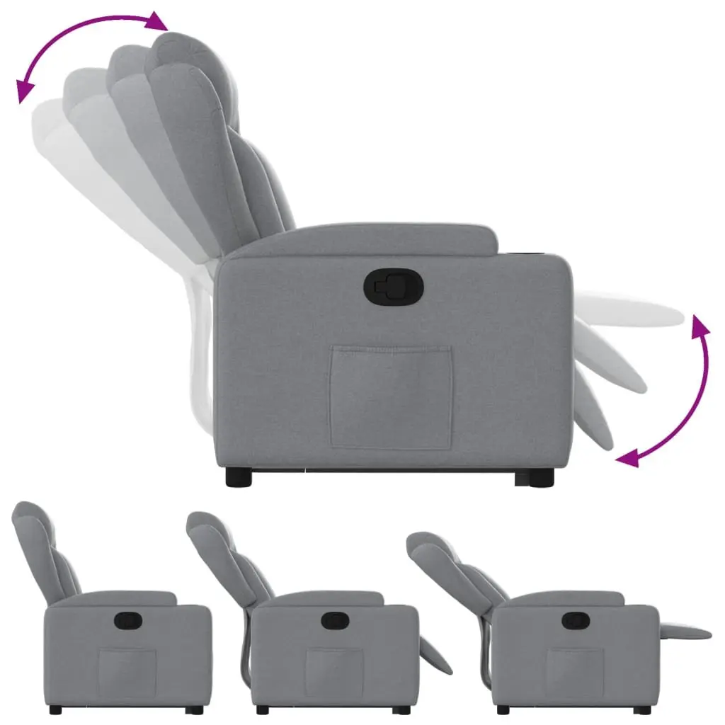 Stand Up Recliner Chair Electric Power Lift Grey Fabric