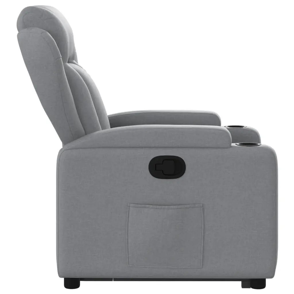 Stand Up Recliner Chair Electric Power Lift Grey Fabric
