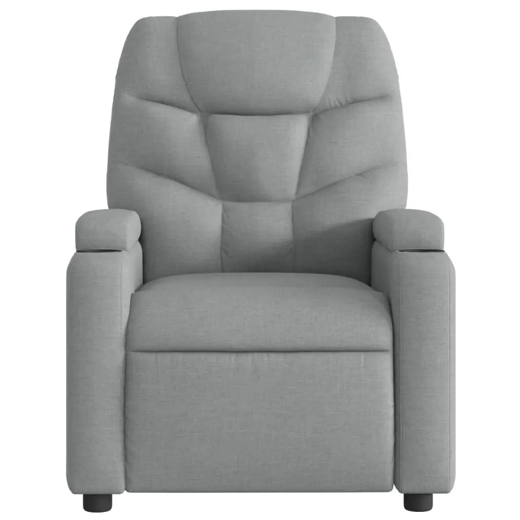 Massage Recliner Chair Manual Adjustable Footrest Vibration Grey Fabric