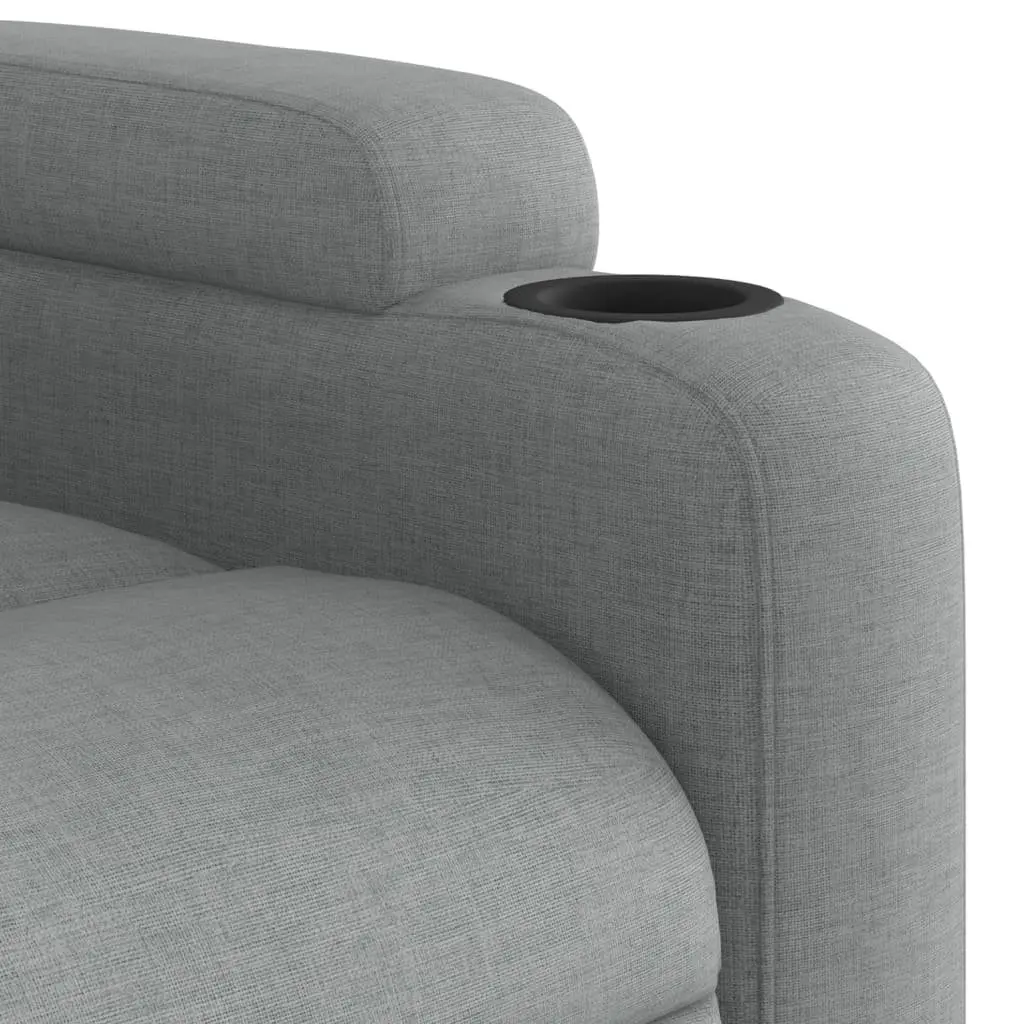 Massage Recliner Chair Manual Adjustable Footrest Vibration Grey Fabric
