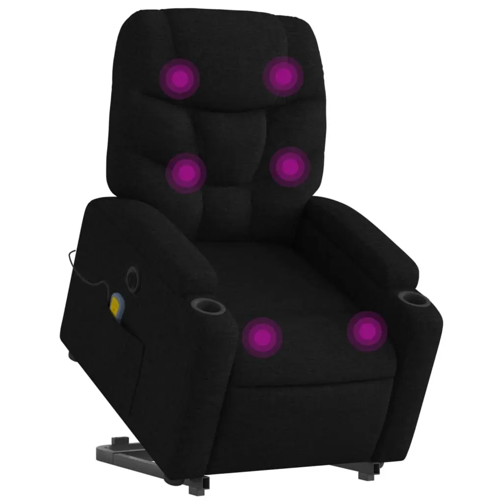 Electric Massage Recliner Chair Power Lift Recline Black Fabric