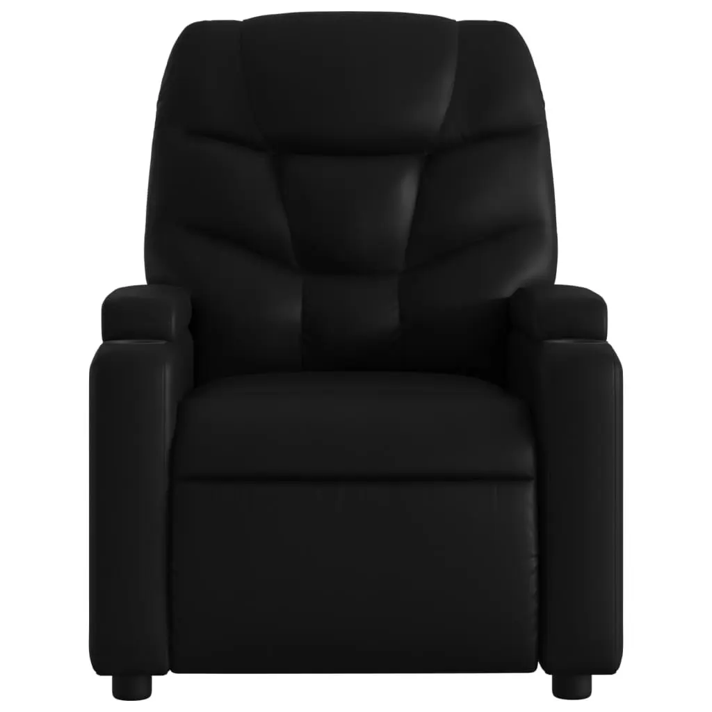 Massage Recliner Chair Manual Reclining Function Black Faux Leather