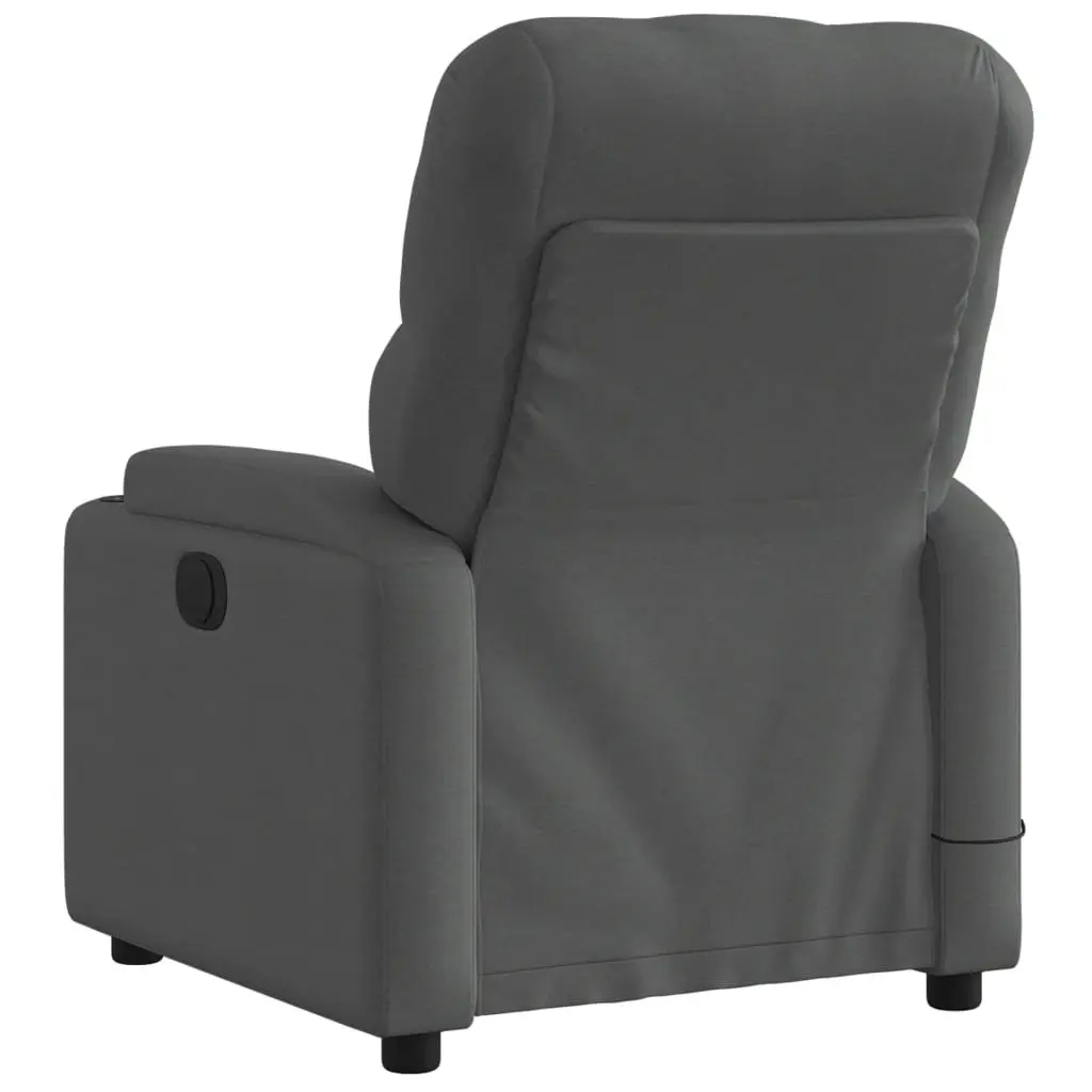 Electric Massage Recliner Chair Motorised Reclining Function Grey Fabric