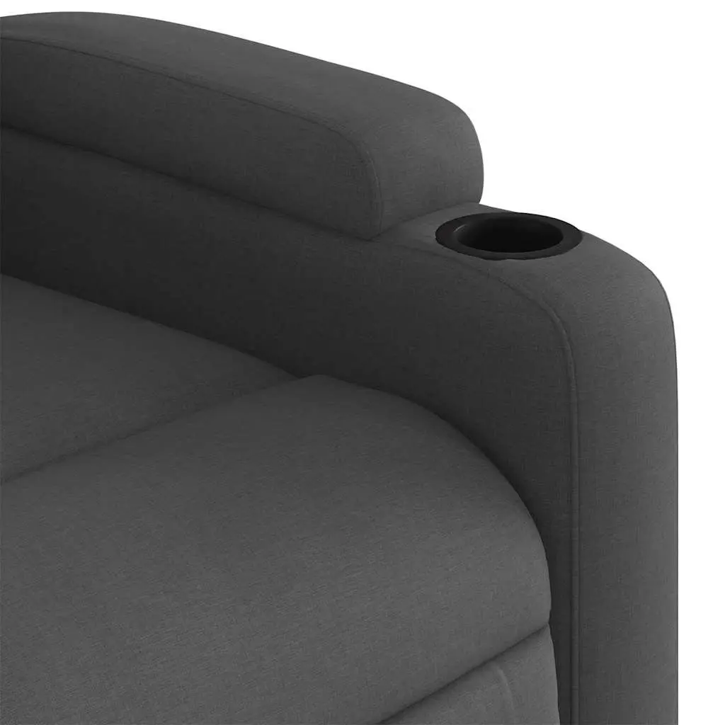 Stand Up Massage Recliner Chair Grey Fabric Power Lift Manual Recline Armchair