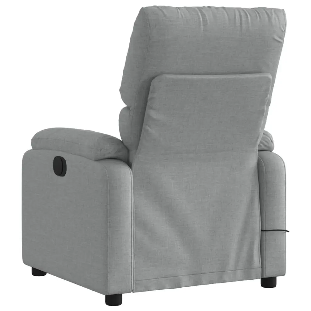 Massage Recliner Chair Grey Fabric Manual Recline Vibration 6 Points Armchair